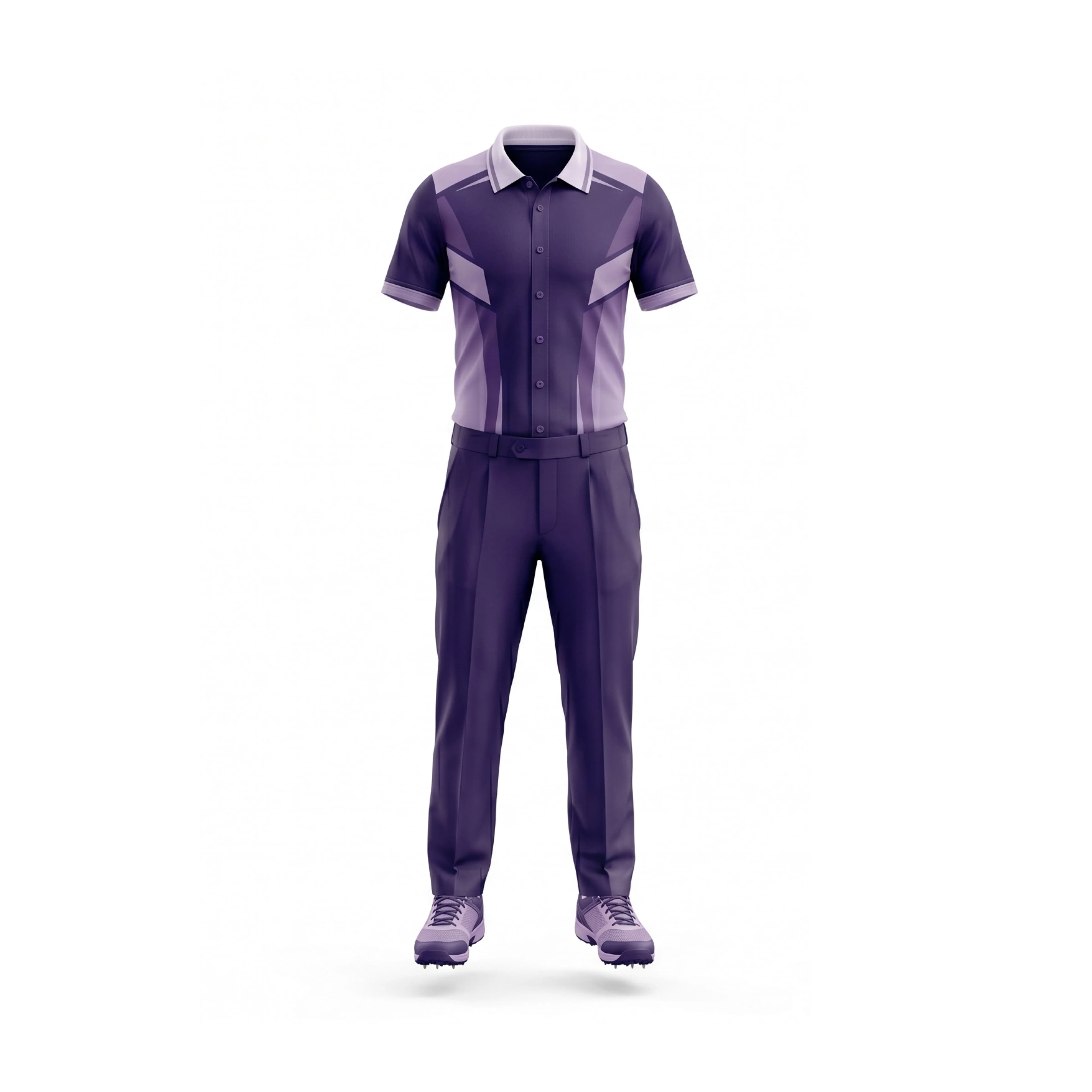 Dark Purple & Lavender Cricket Uniform Set with Polo Shirt & Pants