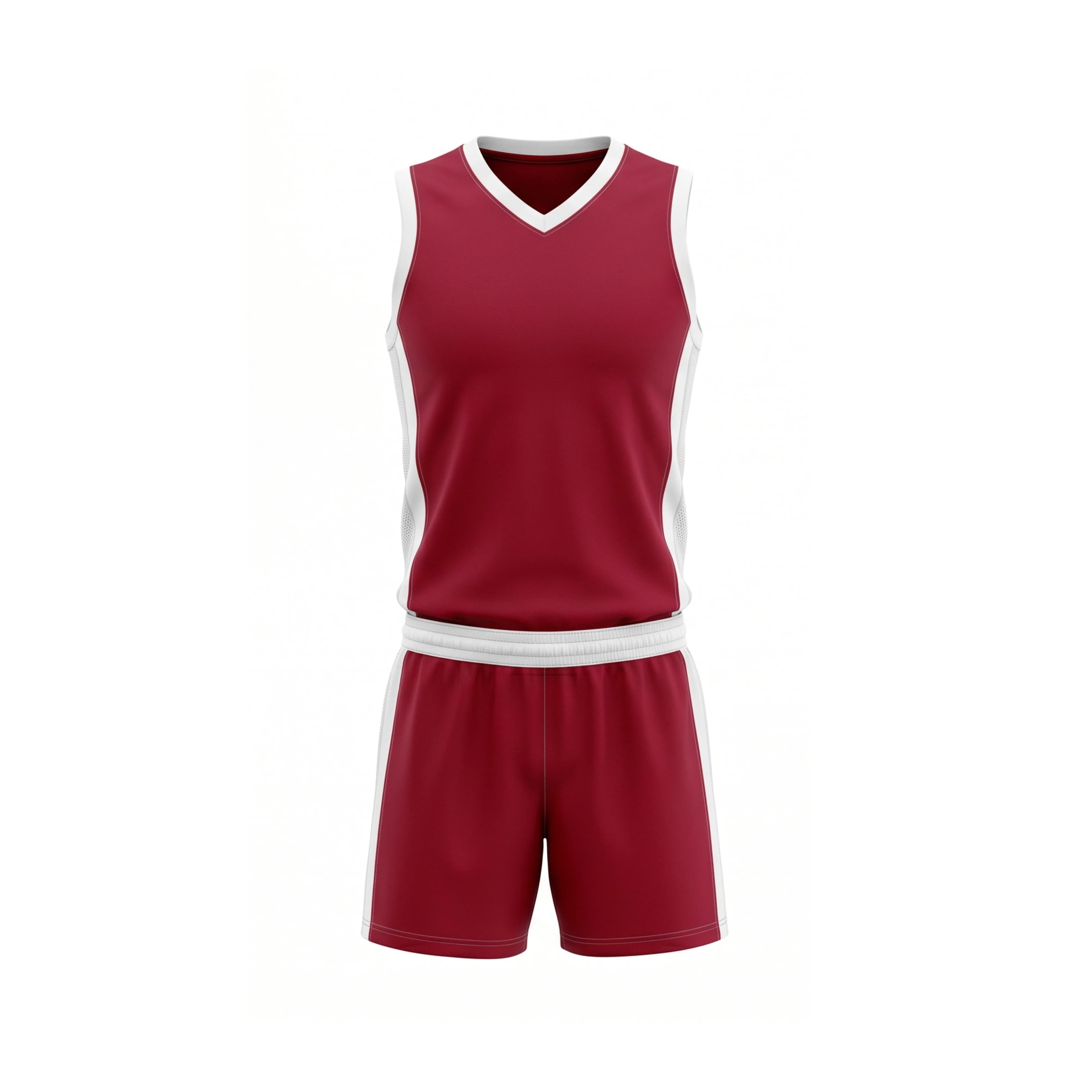 Maroon Volleyball Uniform with White Trim