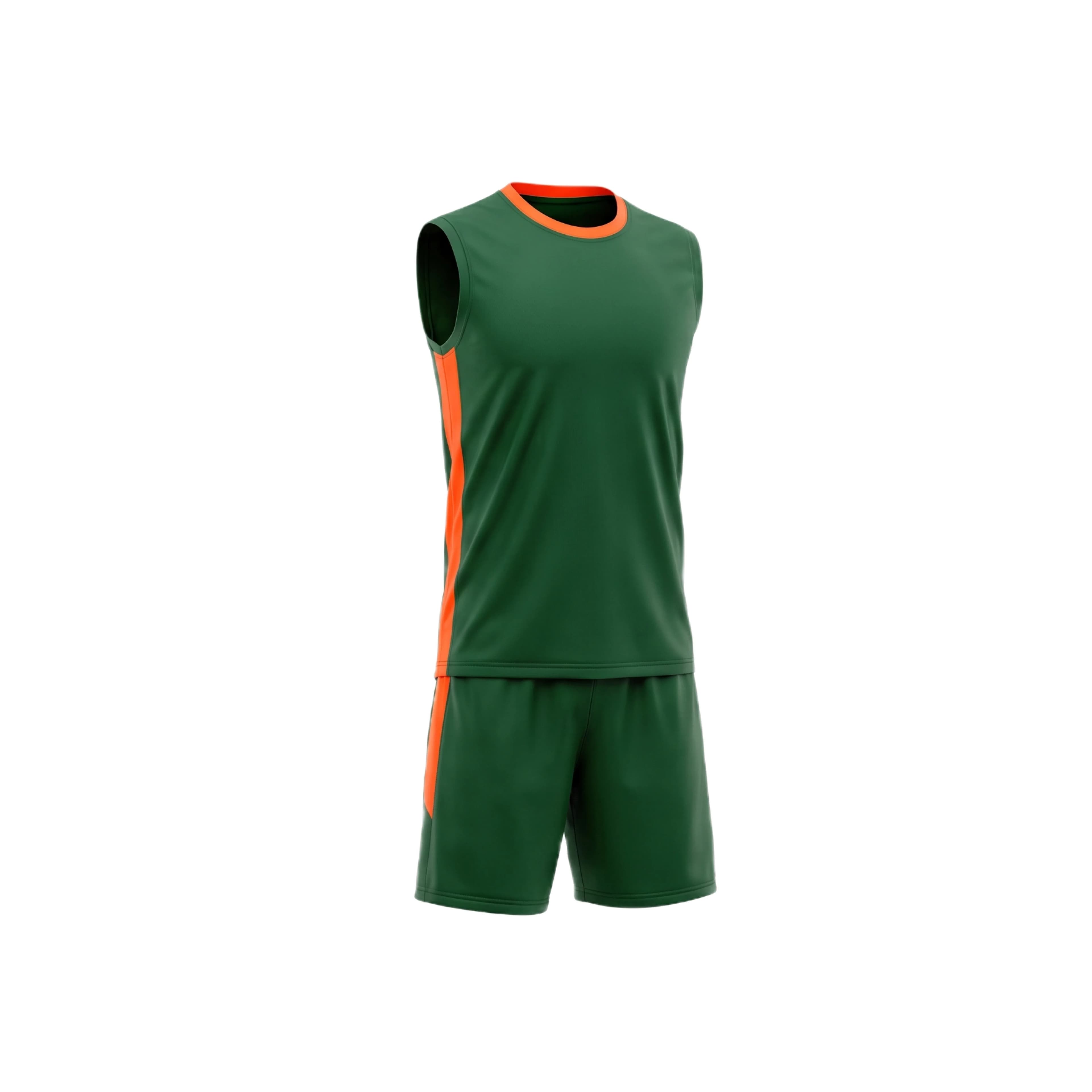 Green Volleyball Uniform with Orange Accents and Number 12