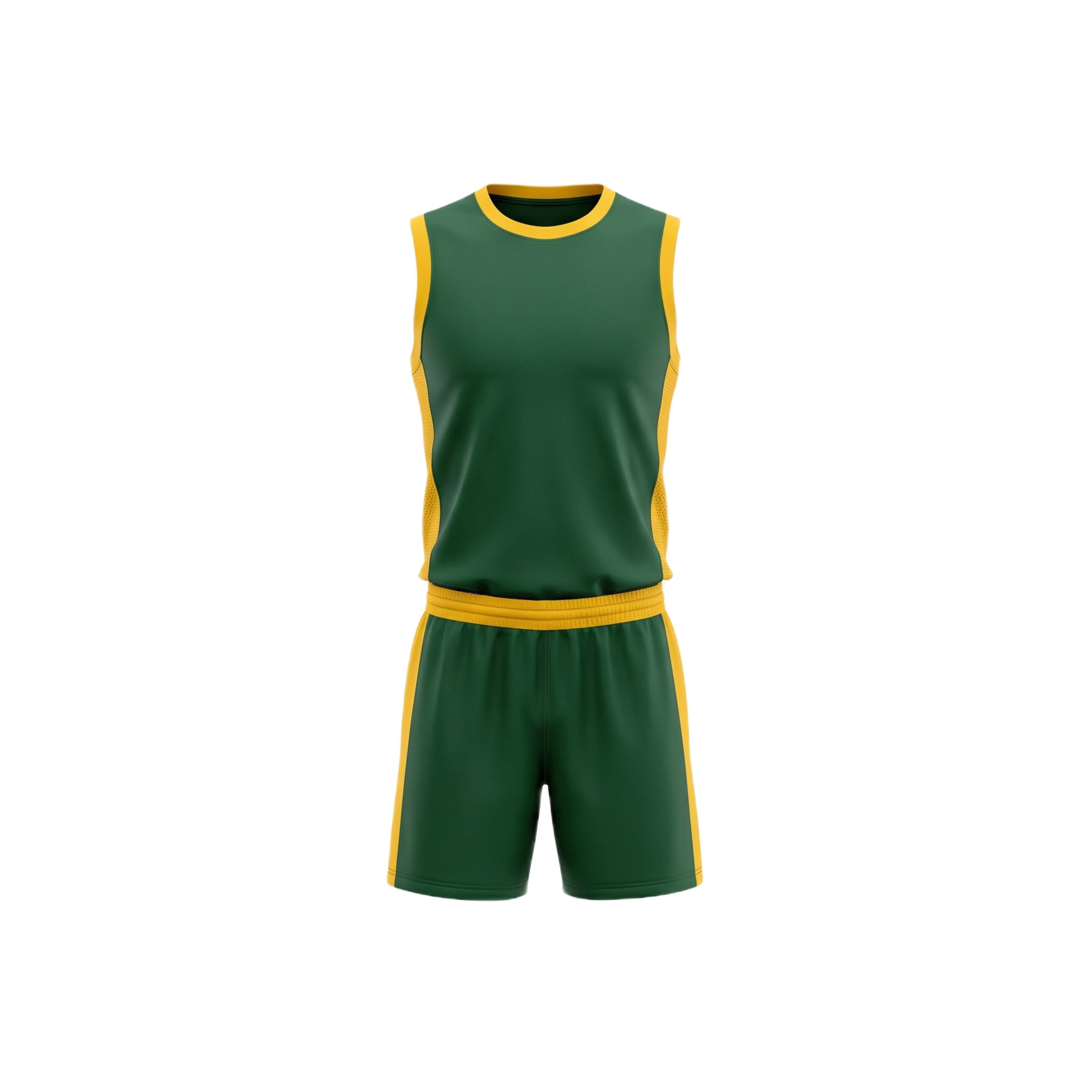 Green & Yellow Volleyball Uniform Set with Yellow Trim