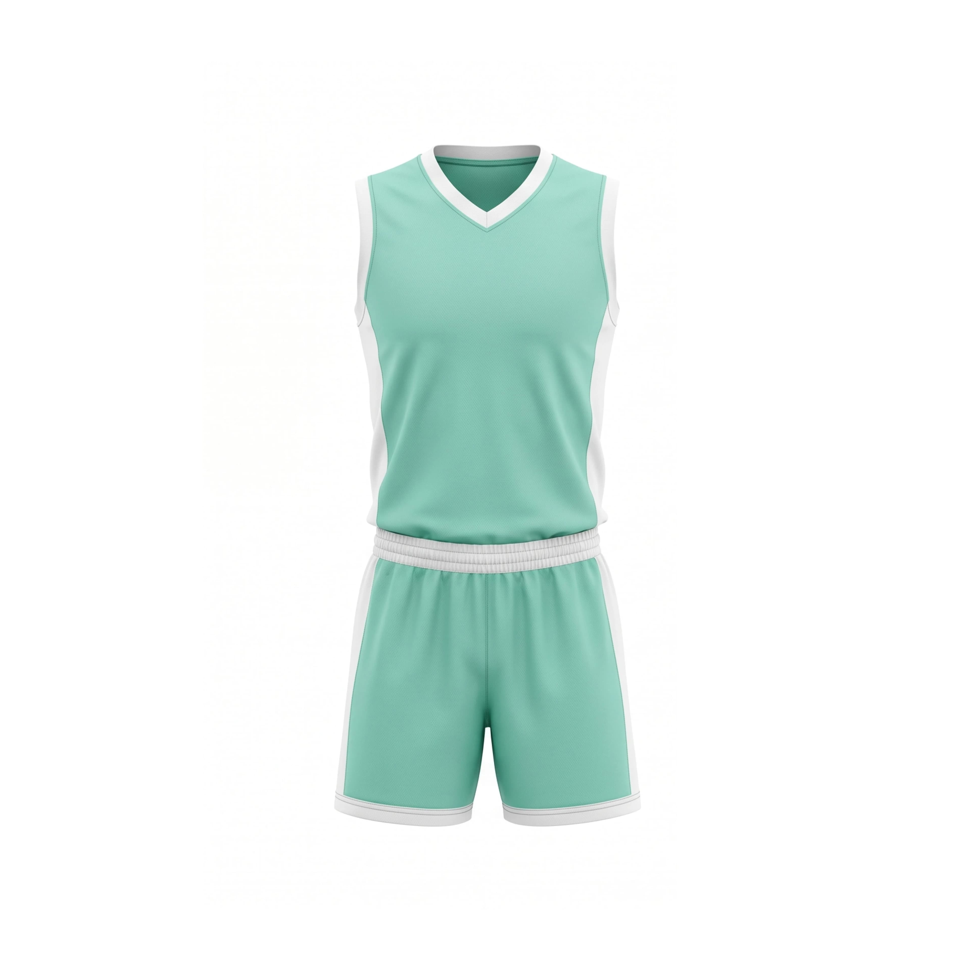 Mint Green Volleyball Uniform with White Trim