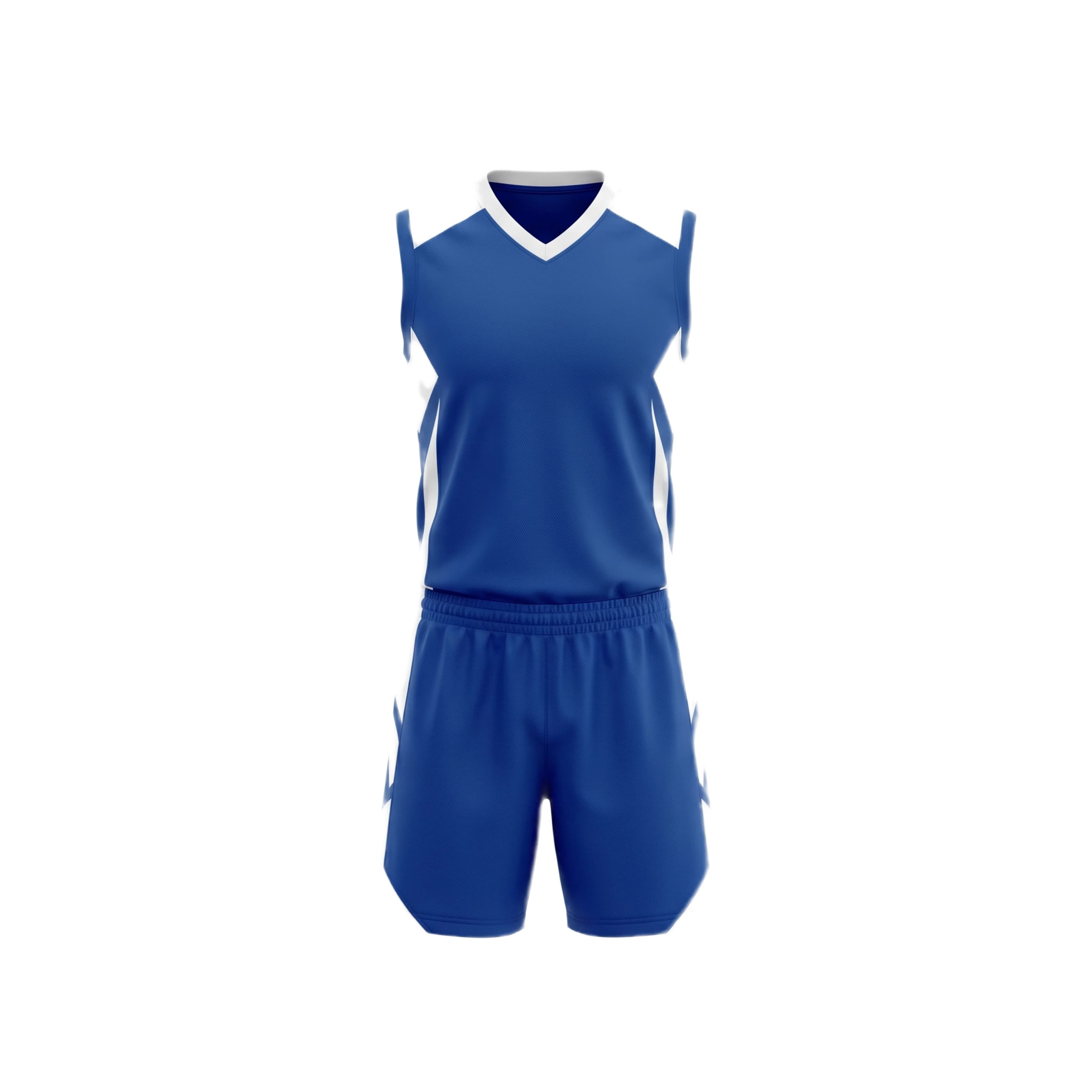 Royal Blue Volleyball Uniform with White Accents and Tie-Through Sleeves