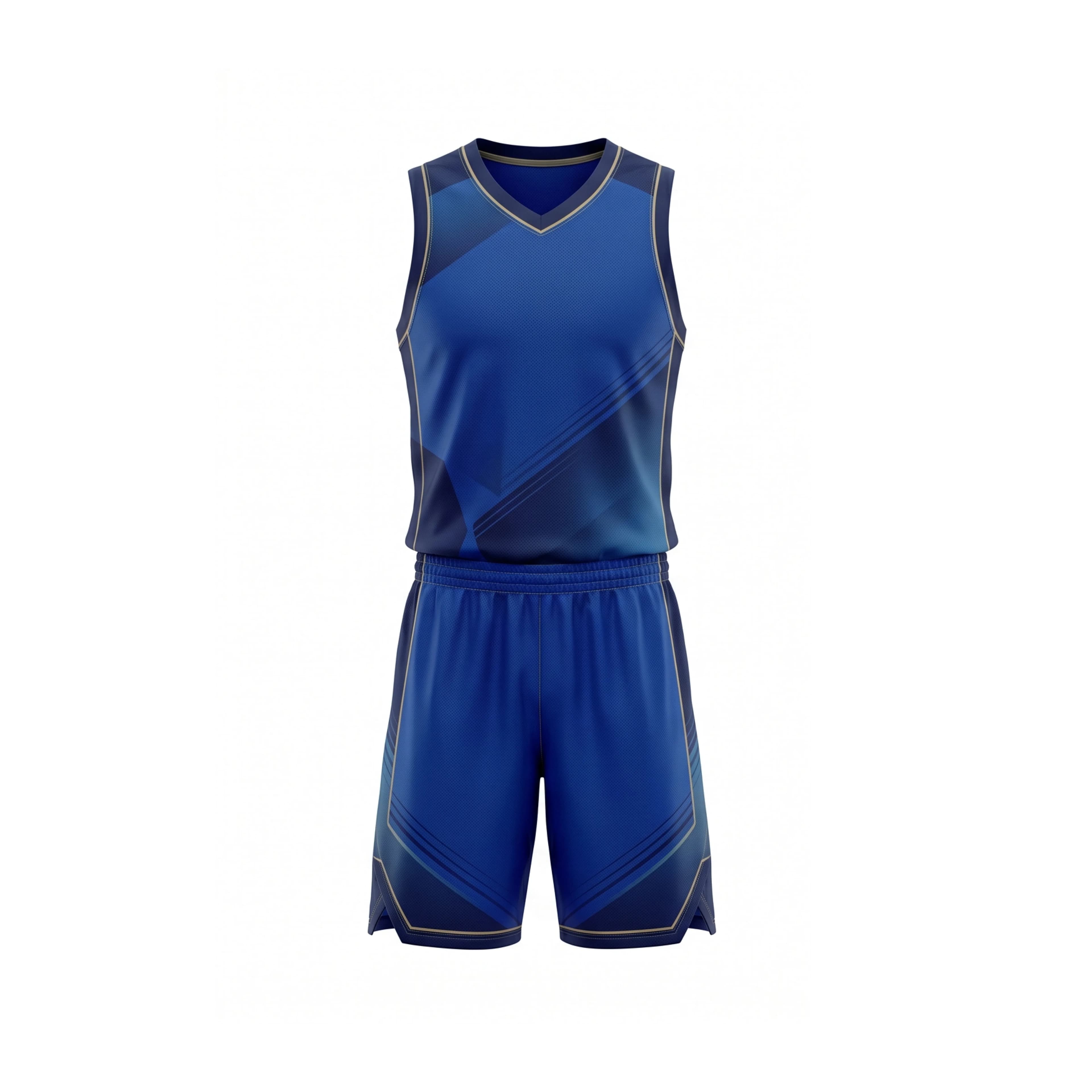 Royal Blue Basketball Uniform with Contrasting Trim