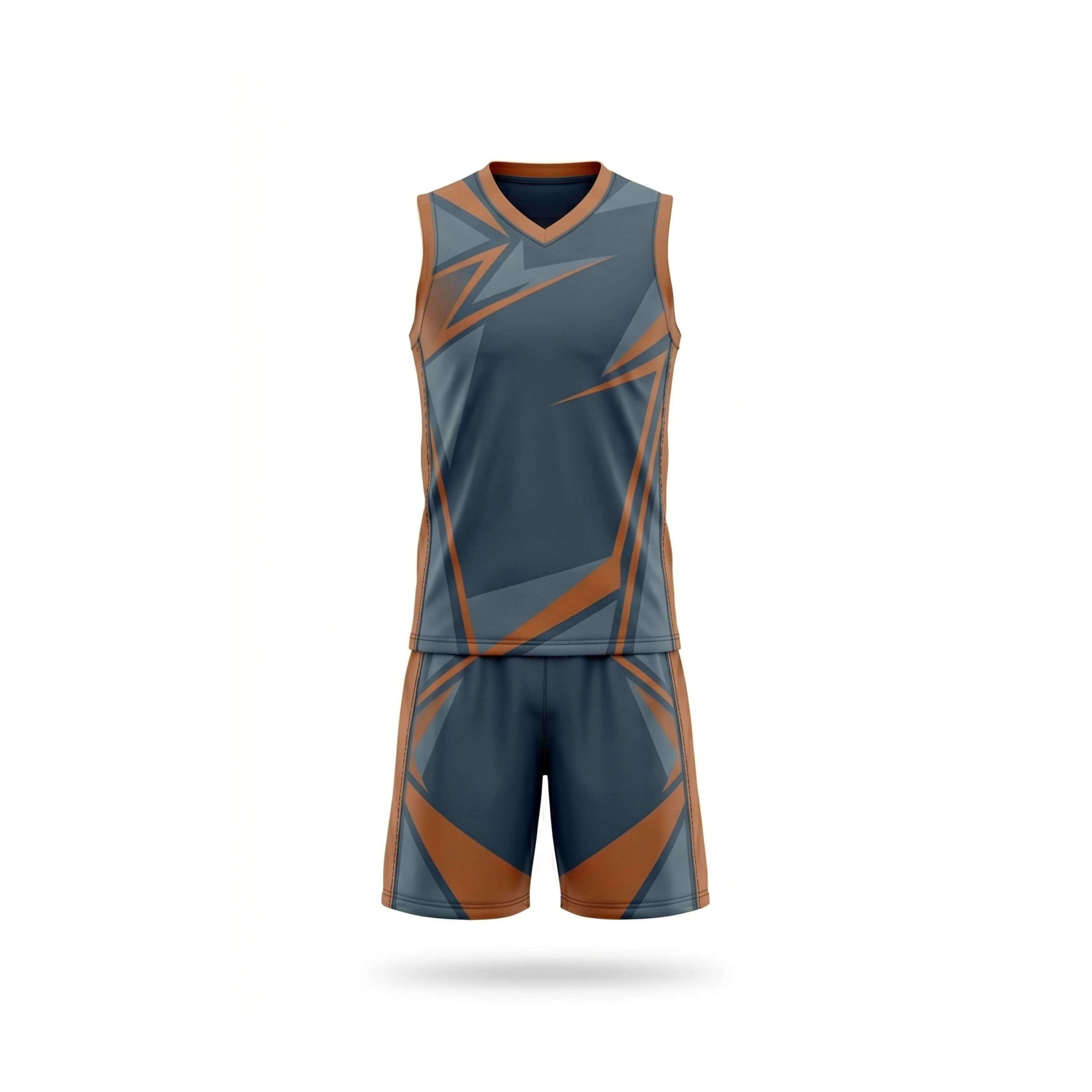 Dark Slate & Burnt Orange Geometric Athletic Training Set