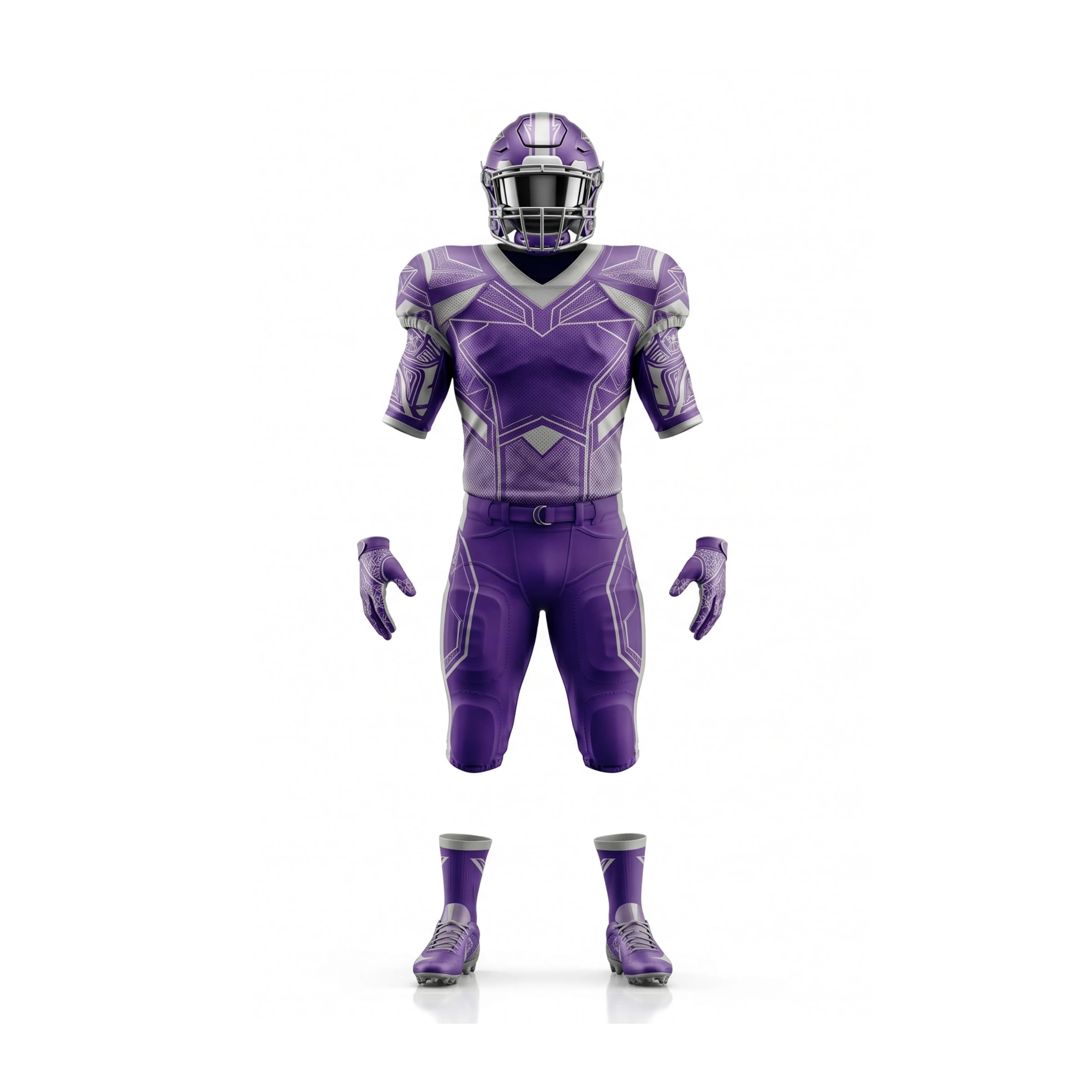 Dynamic Purple & White American Football Uniform Set