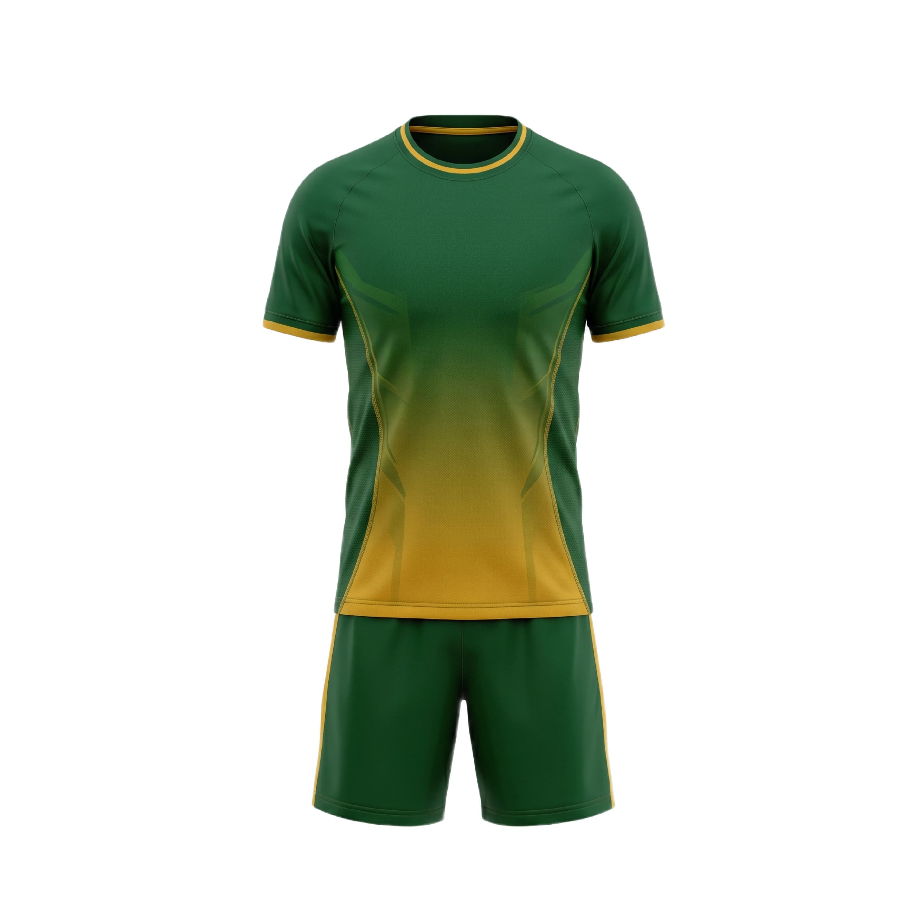 Emerald Gold Gradient Soccer Jersey & Shorts Kit