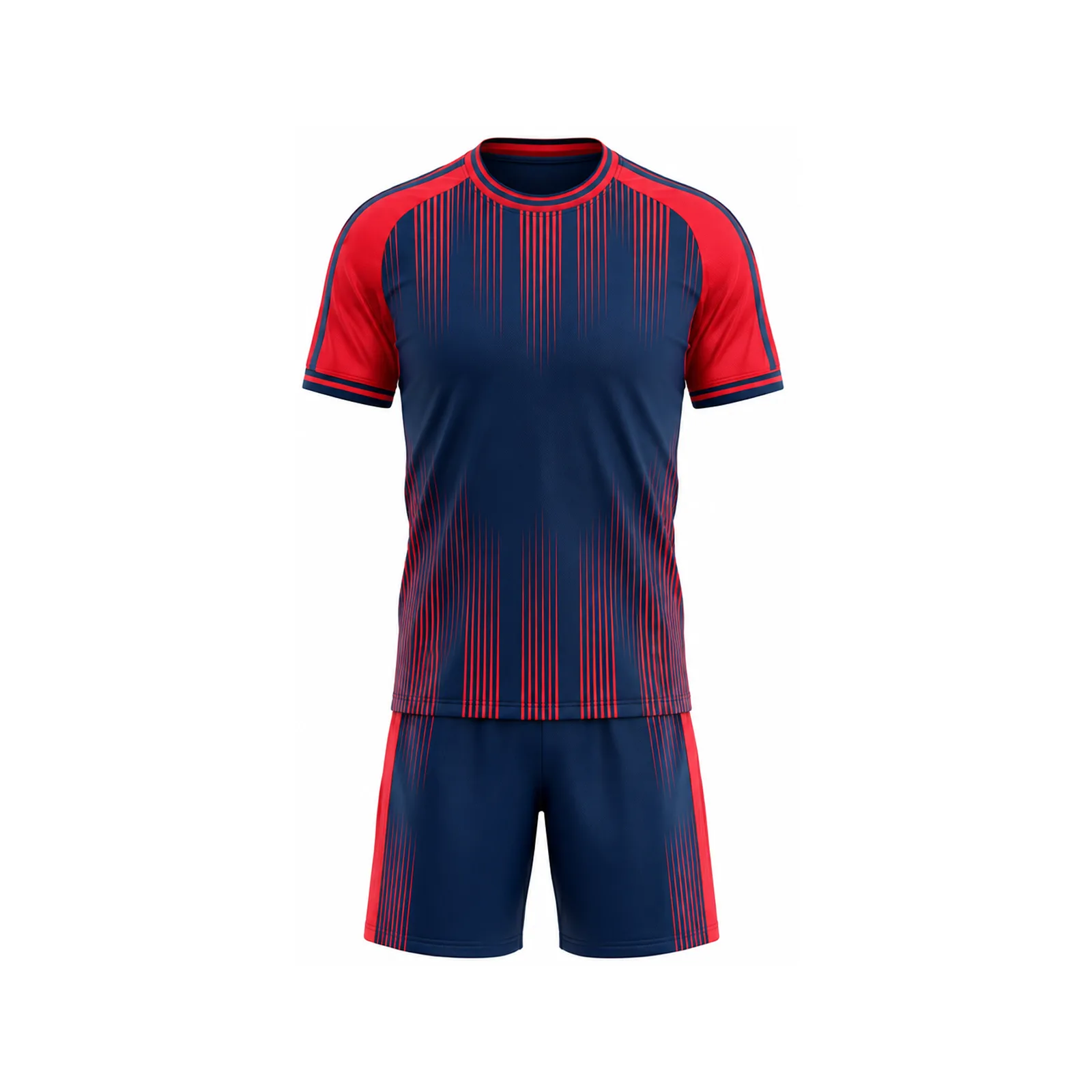 Close-up of breathable sublimated soccer jersey fabric, reinforced seams and printed number
