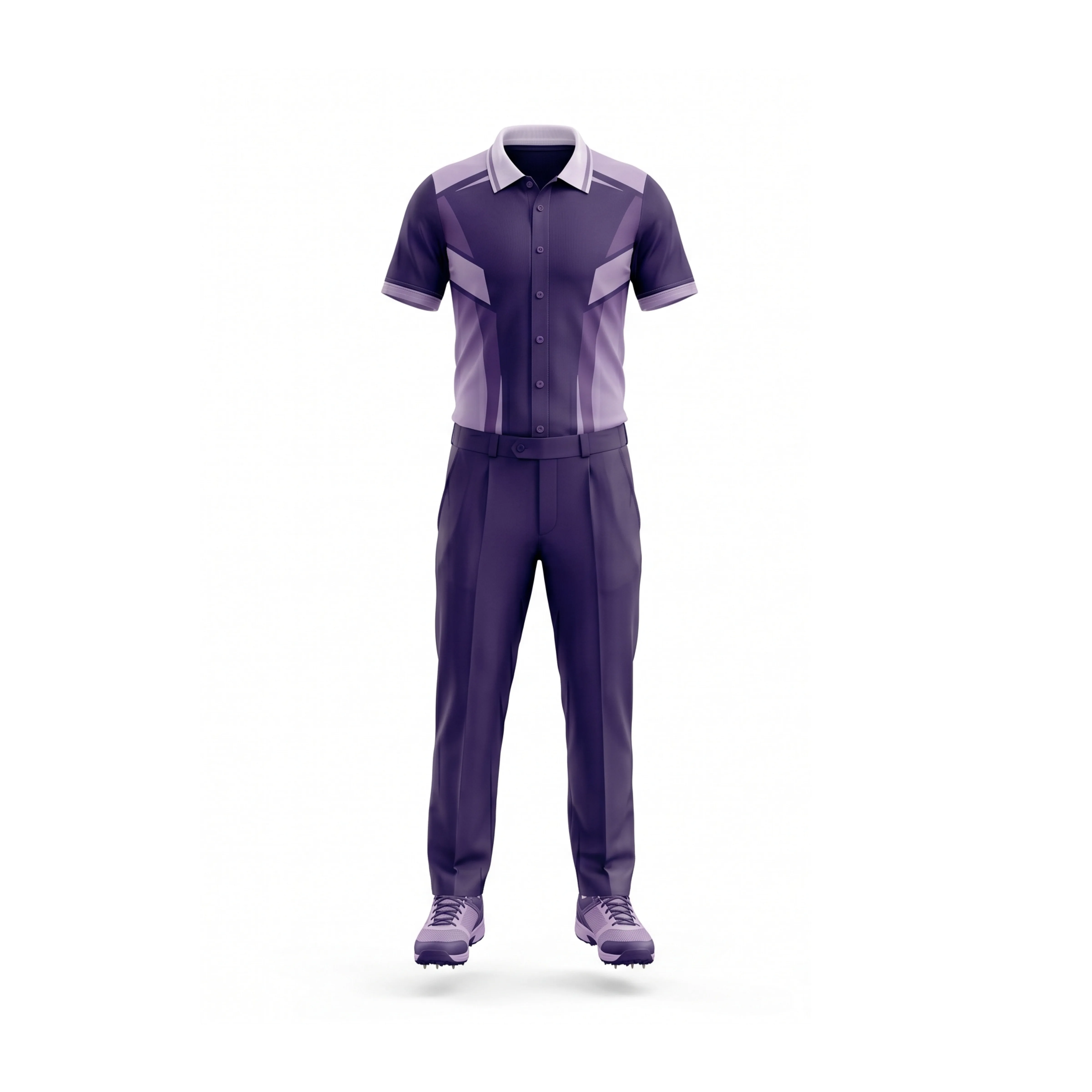 Dark Purple & Lavender Cricket Uniform Set with Polo Shirt & Pants