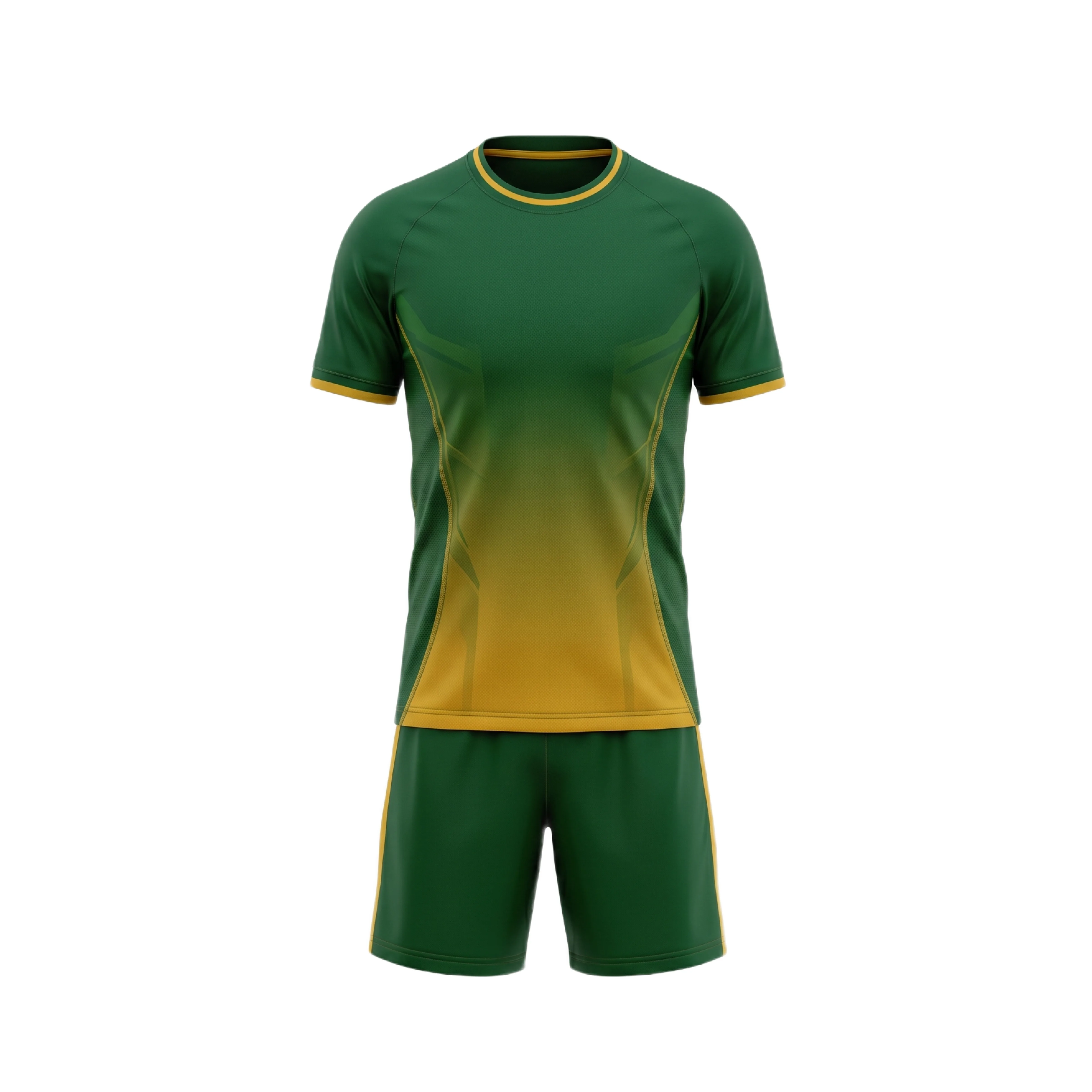 Emerald Gold Gradient Soccer Jersey & Shorts Kit
