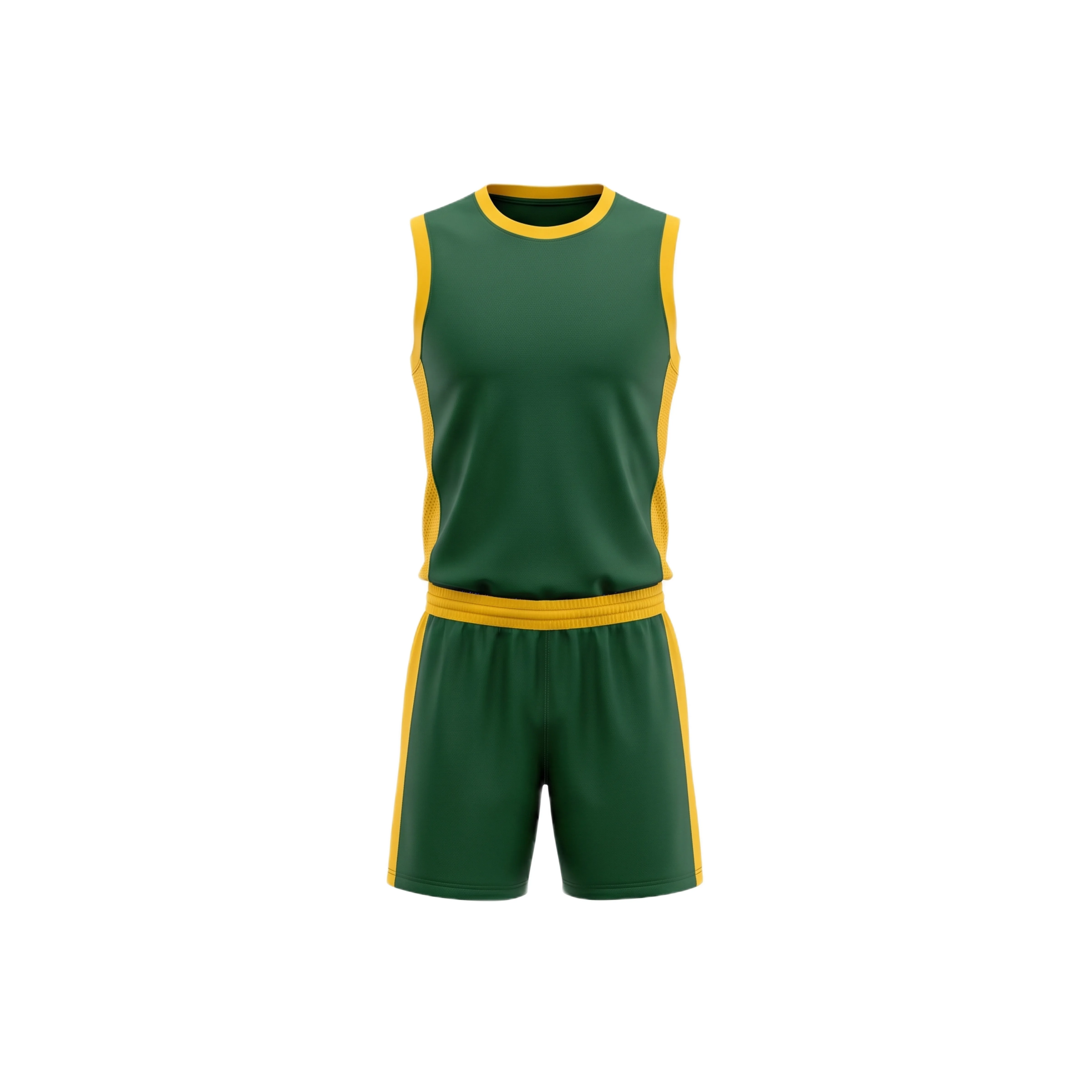 Green & Yellow Volleyball Uniform Set with Yellow Trim