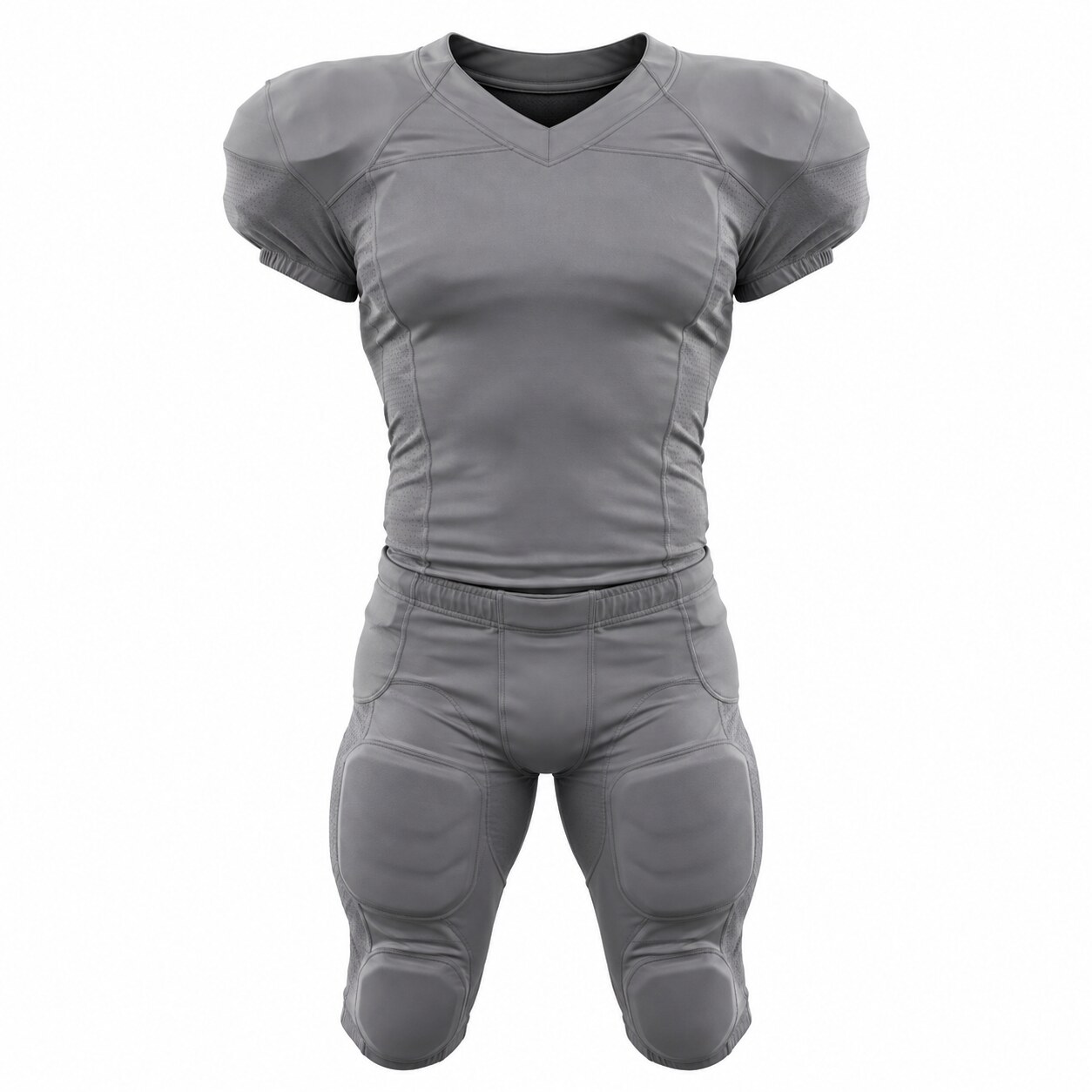 Before plain gray stock American football uniform