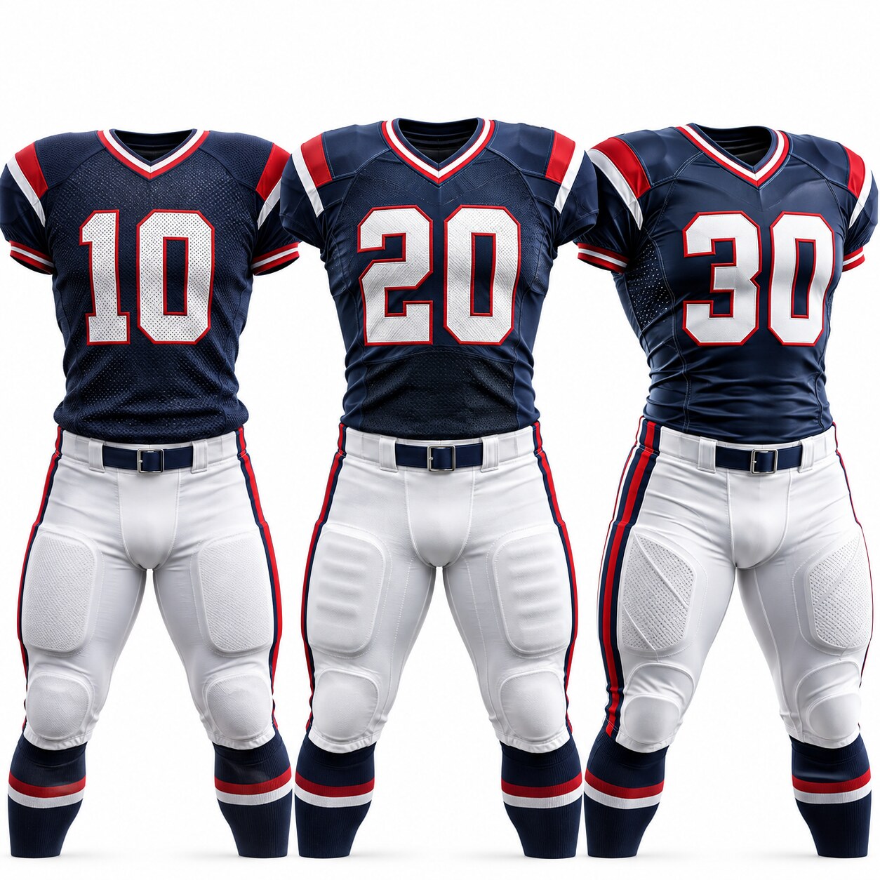 Comparison of tight Game Limited and Elite style football jerseys