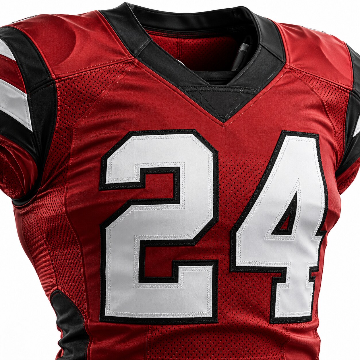 Premium layered tackle twill number and reinforced football jersey construction