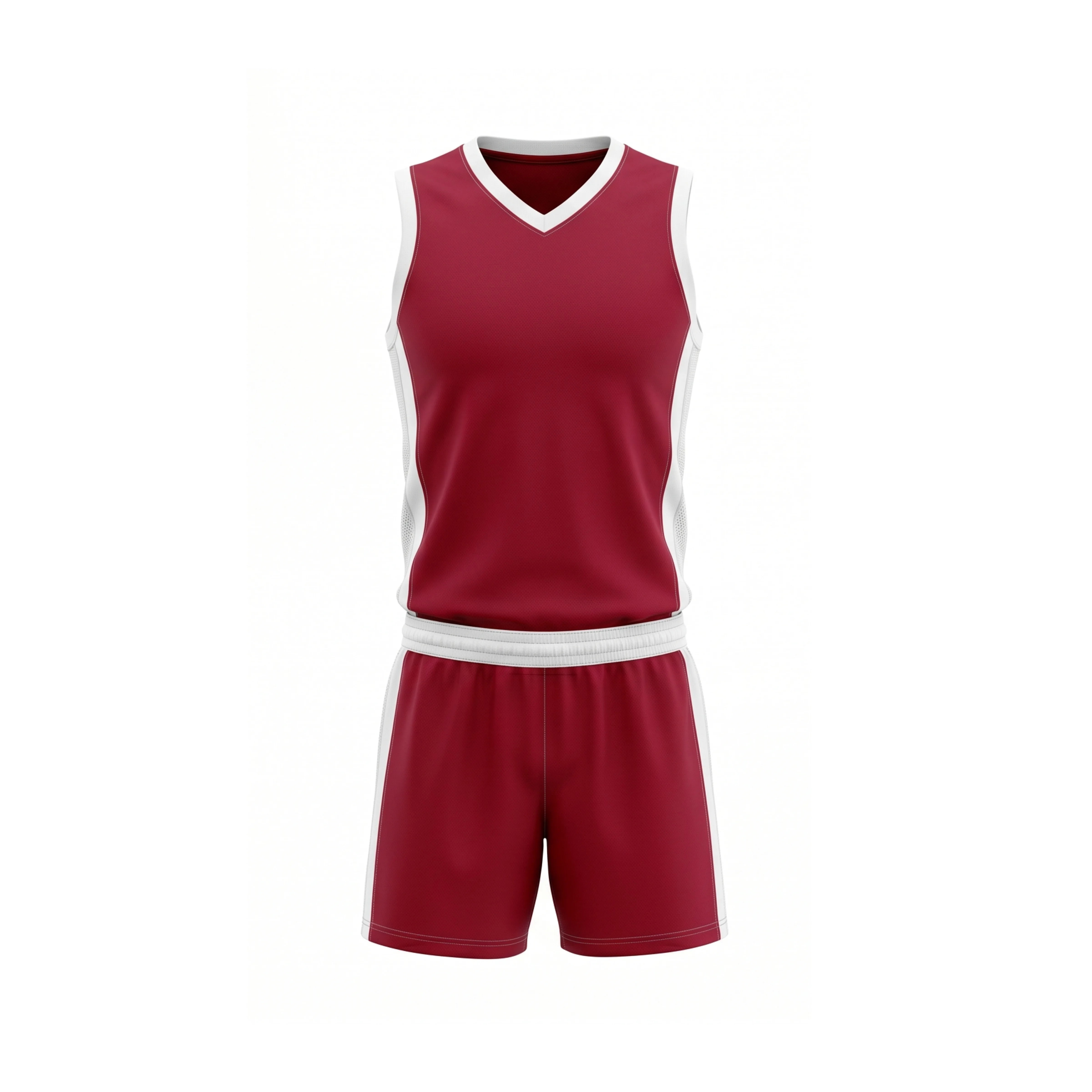 Maroon Volleyball Uniform with White Trim