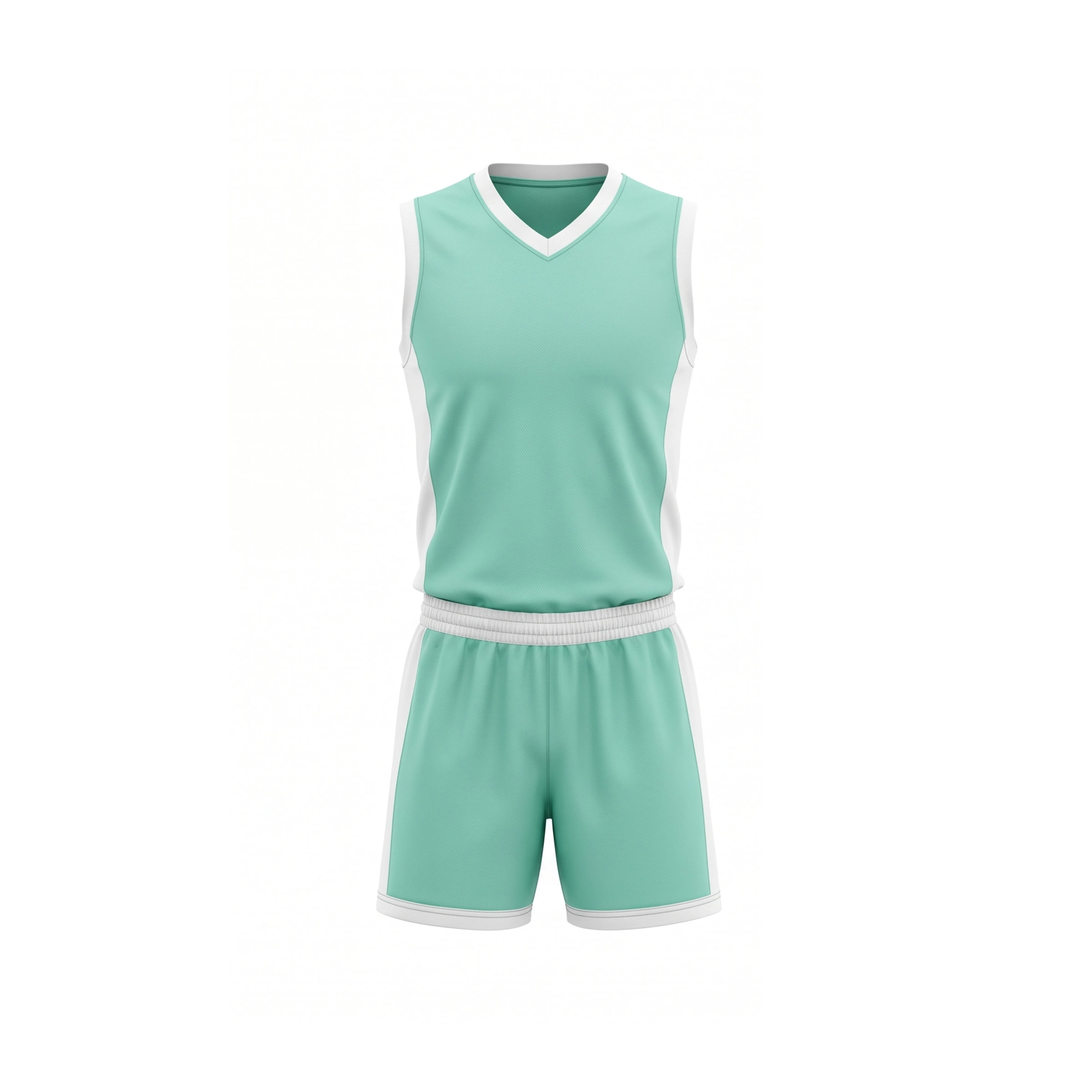 Mint Green Volleyball Uniform with White Trim