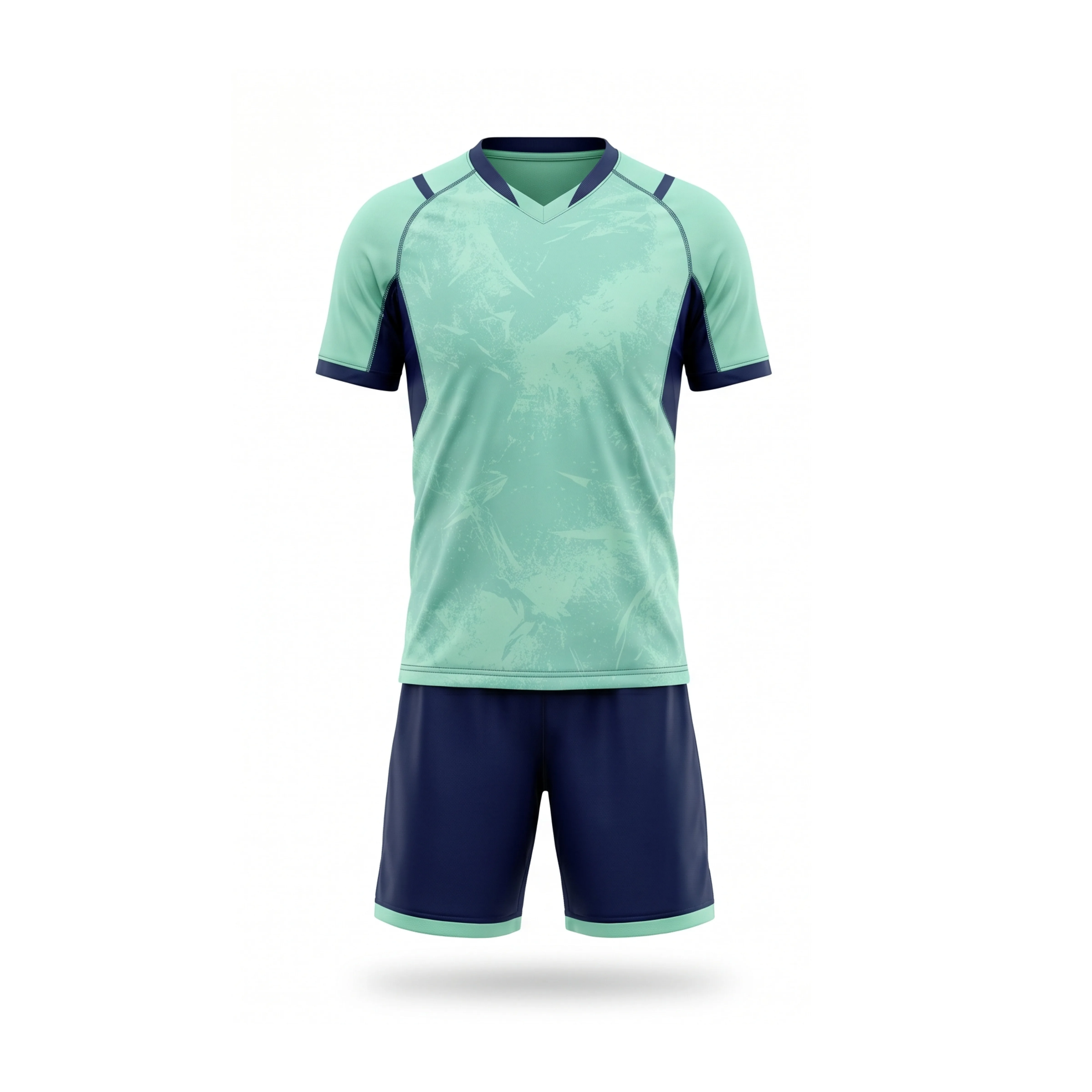 Mint Teal & Navy Abstract Pattern Badminton Uniform