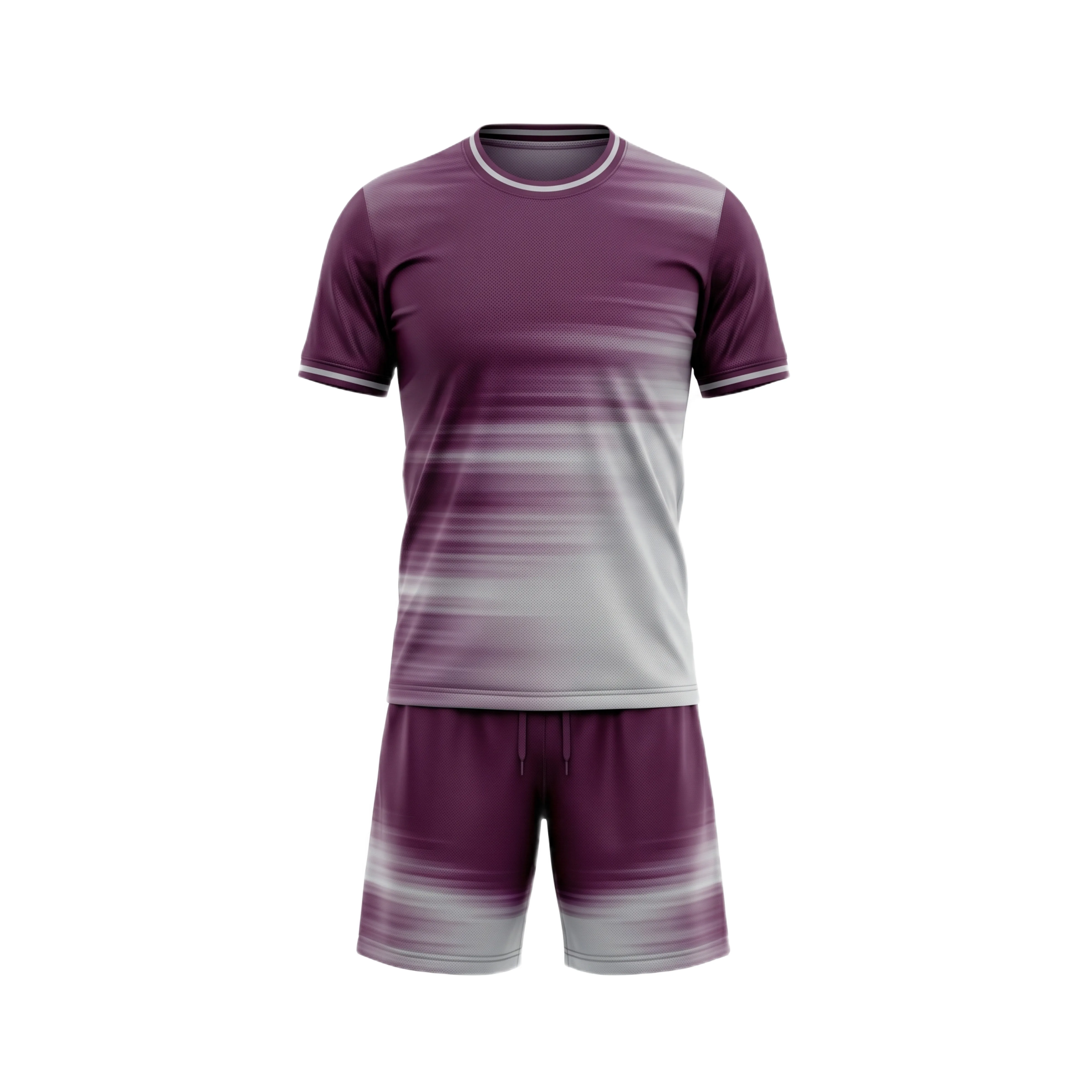 Deep Purple & Grey Gradient Stripe Soccer Uniform Kit