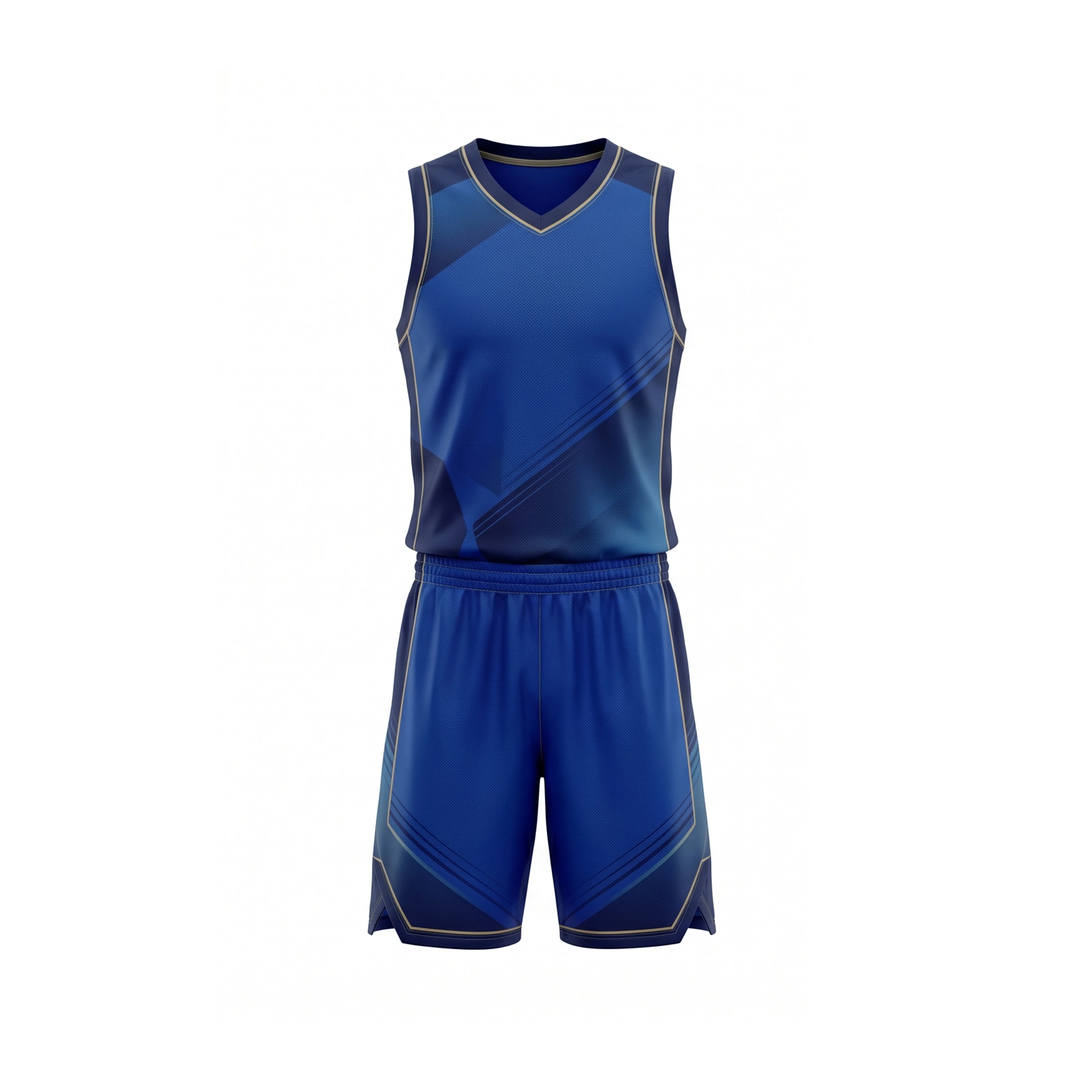 Royal Blue Basketball Uniform with Contrasting Trim