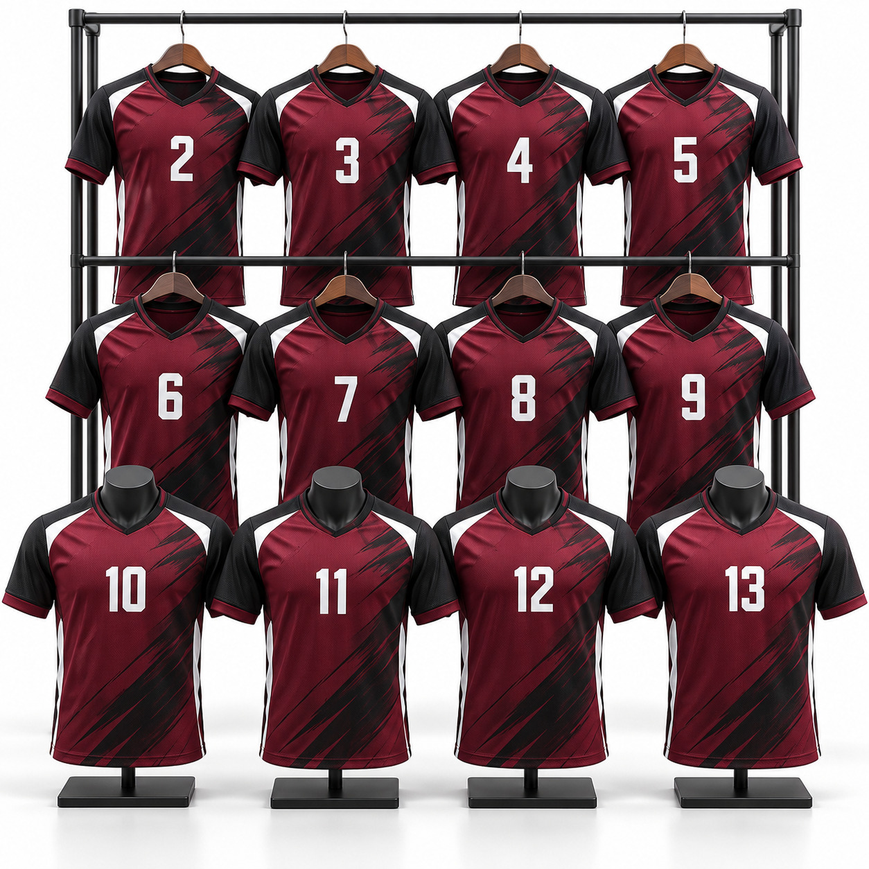 Bulk custom team football jersey order for a full roster