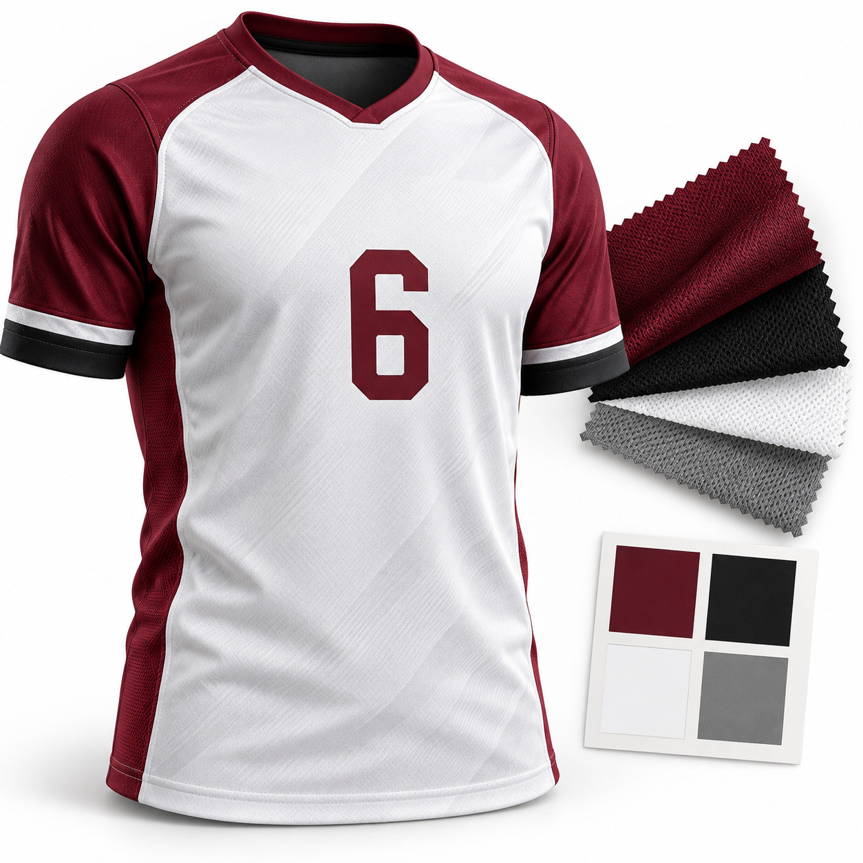 Football jersey textile color matching with fabric swatches