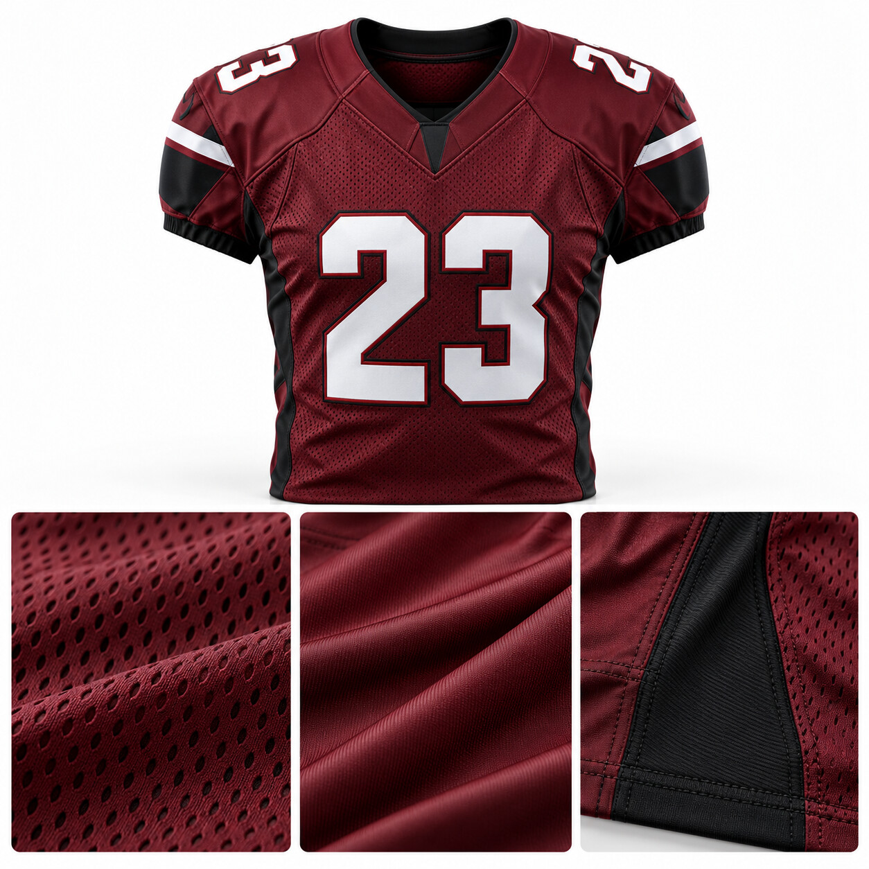 Football jersey fabric and mesh material comparison