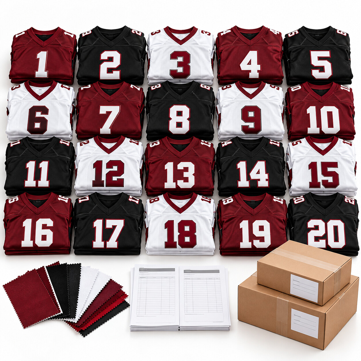 Bulk custom football jersey team order